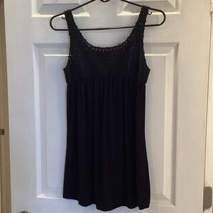 Max Studio Black Crochet Swim Coverup